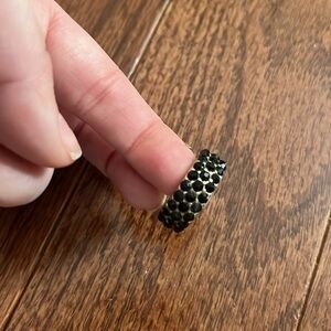 Black rhinestone ring